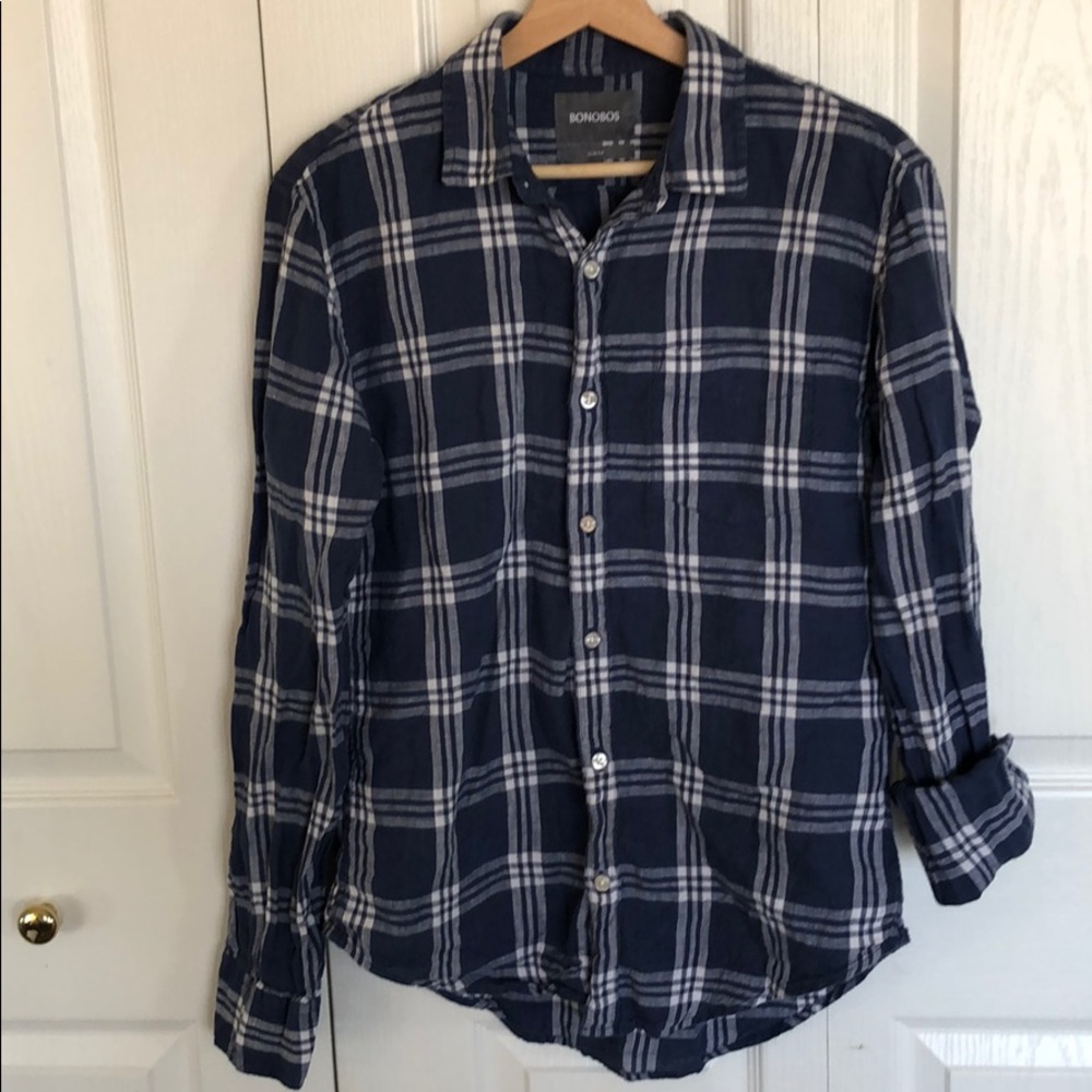 Bonobos linen weight plaid shirt